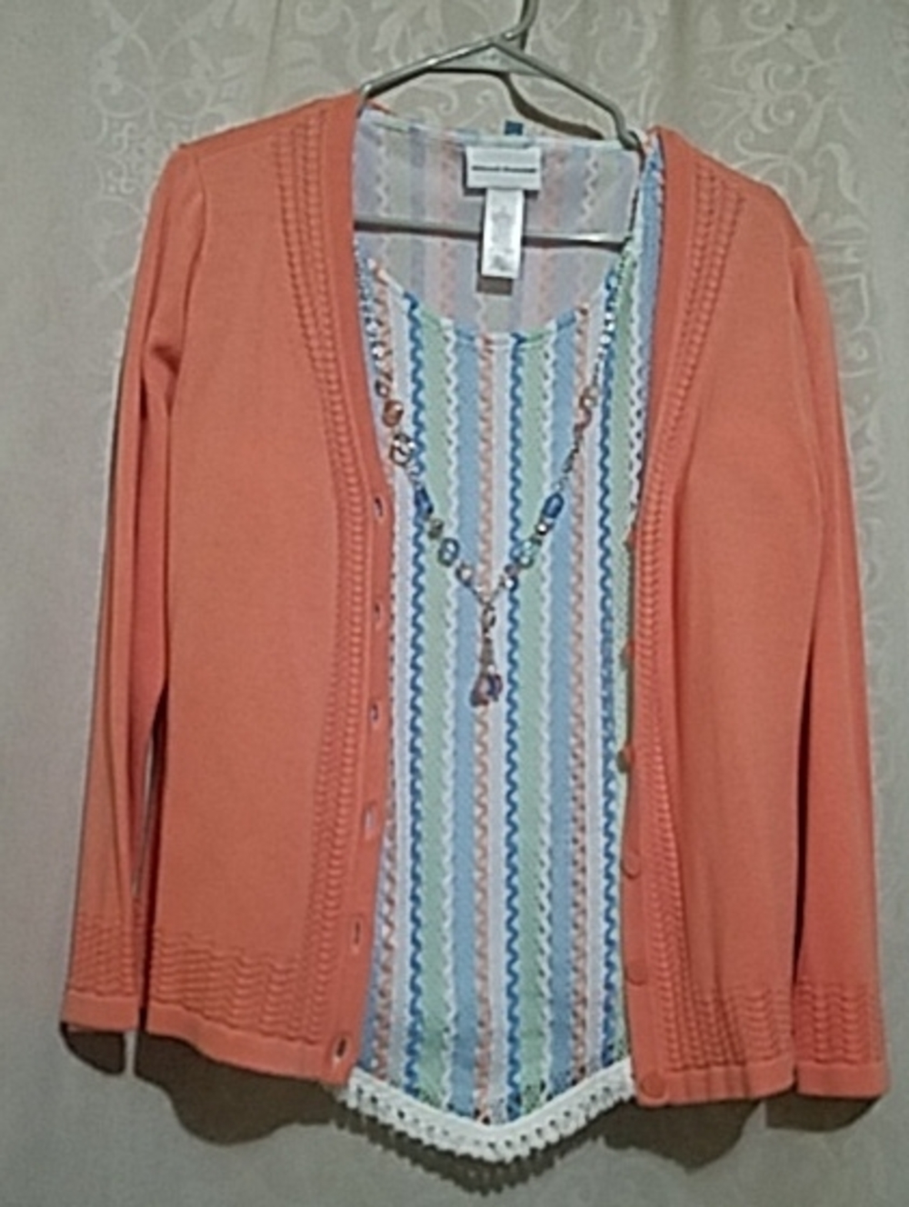 Coral Open-Front Women's Cardigan Sweater